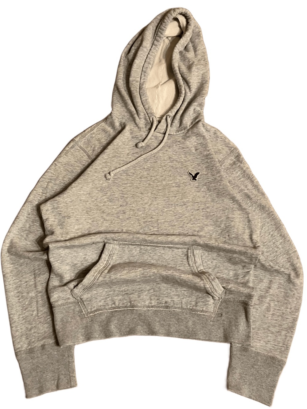 Vintage 2000s American Eagle Gray Distressed Track Hoodie